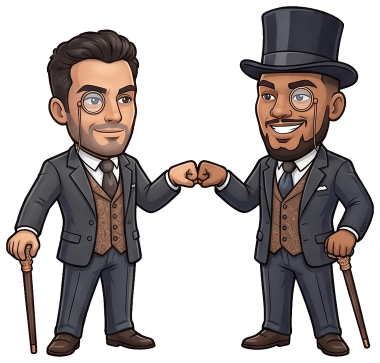The two Elite Builders founders fist-bumping